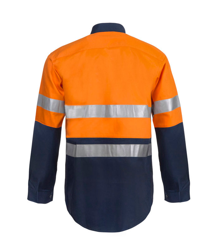 Workcraft WS3028 Hi vis Two Tone Long Sleeve Cotton Drill Shirt