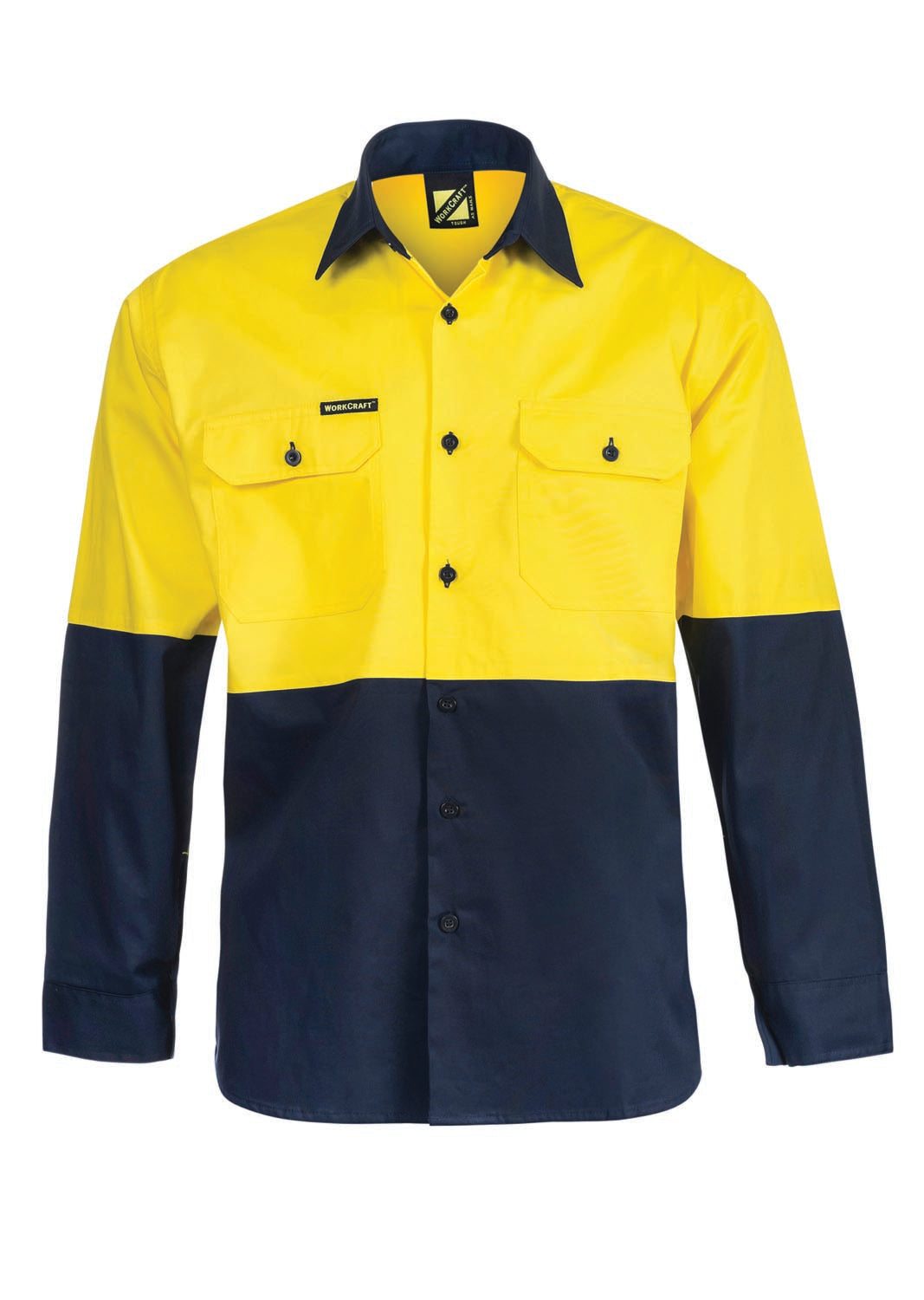 Workcraft WS4247 Lightweight Hi vis Two Tone L/s Vented Cotton Drill Shirt