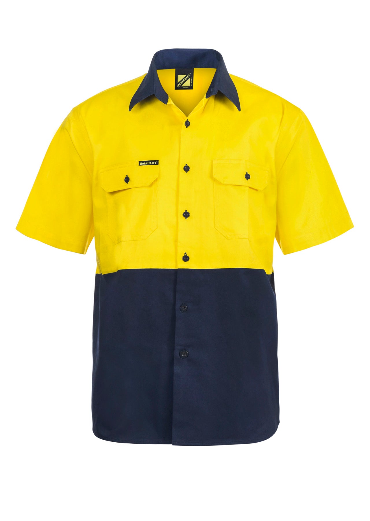 Workcraft WS3023 Hi vis Two Tone S/s Cotton Drill Shirt