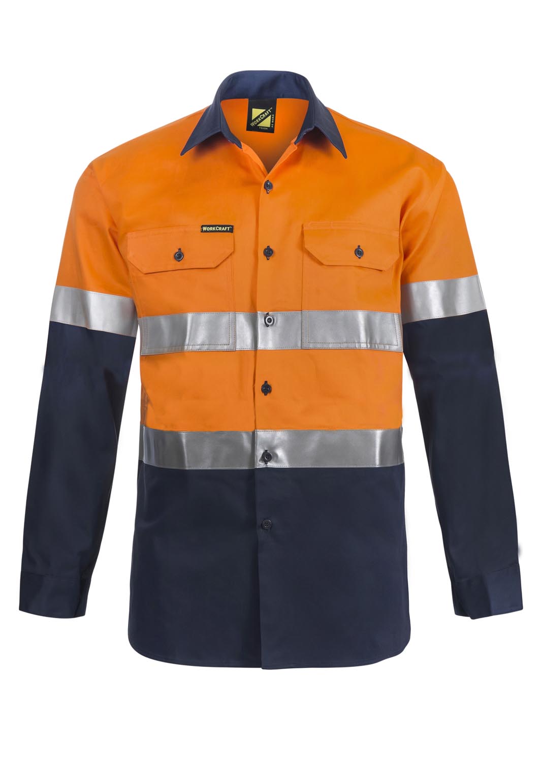 Workcraft WS4000 Hi vis Two Tone L/sleeve Shirt 3m Tape