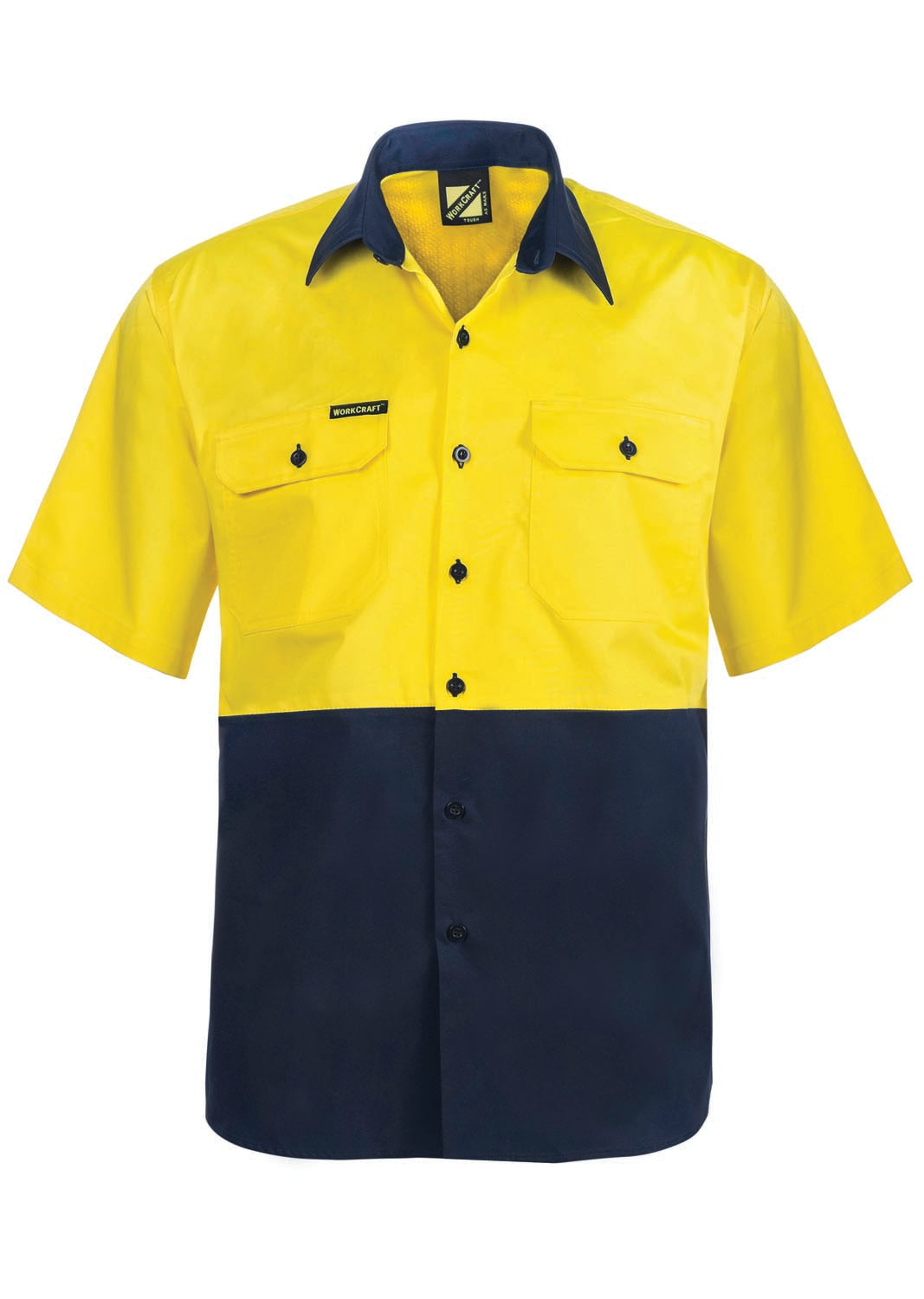 Workcraft WS4248 Lightweight Hi vis Two Tone S/S Vented Cotton Drill Shirt