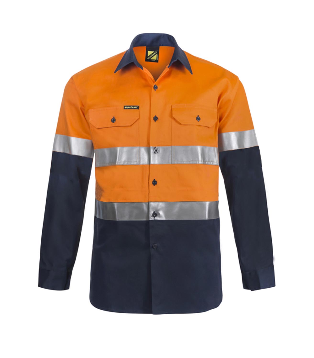 Workcraft WS6030 Lightweight Hi vis Two Tone L/s Vented Cotton Drill Shirt