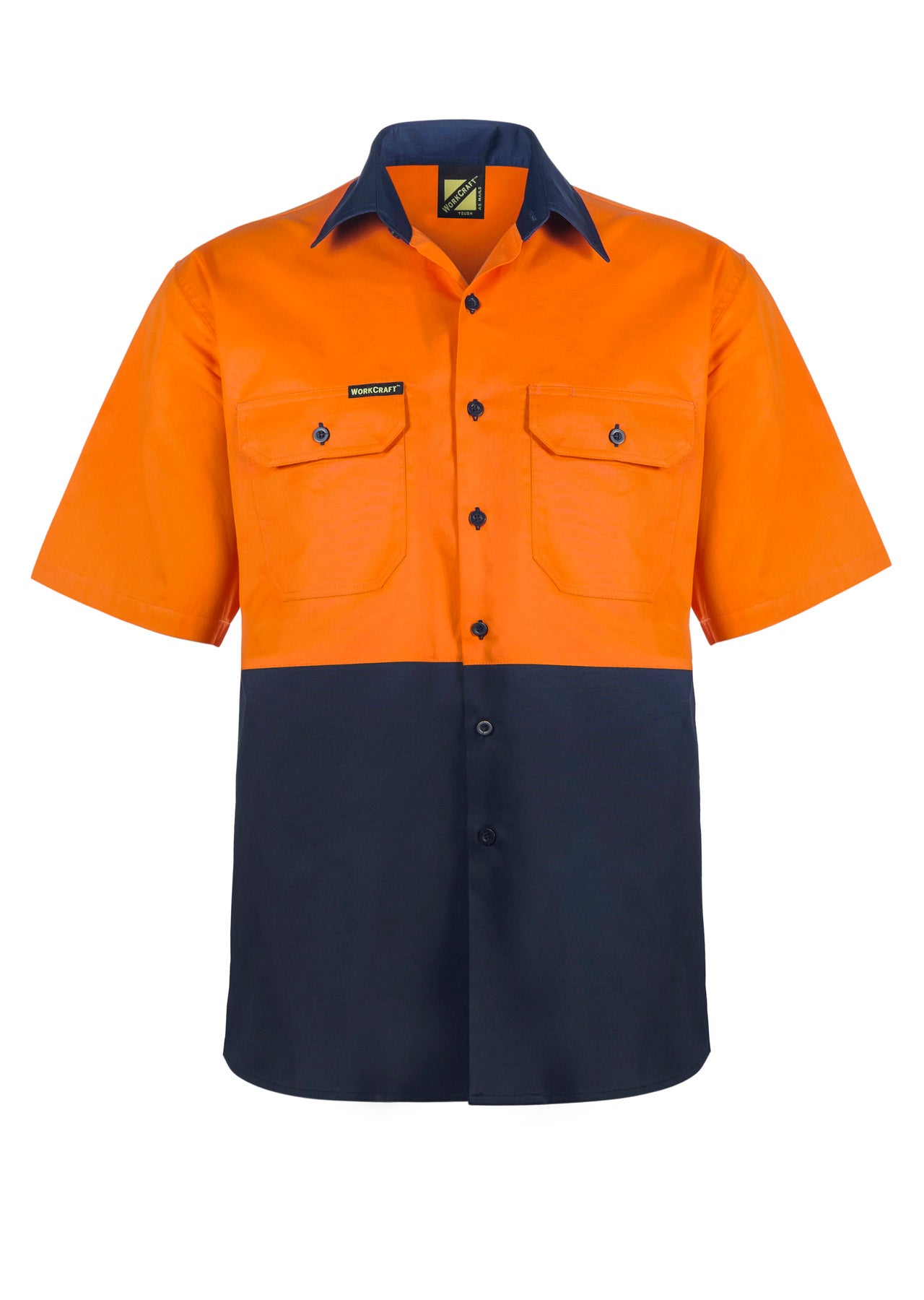 Workcraft WS4248 Lightweight Hi vis Two Tone S/S Vented Cotton Drill Shirt