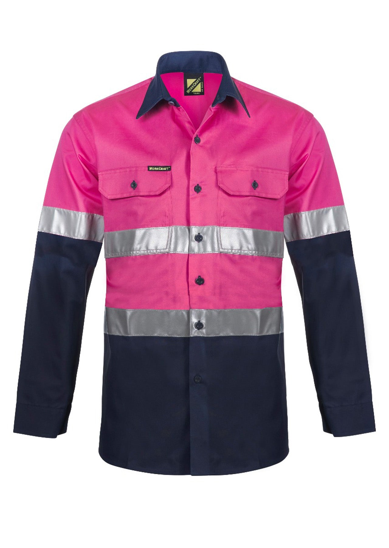 Workcraft WS4132 Lightweight Two Tone L/S Vented Cotton Drill Shirt – Night Use Only