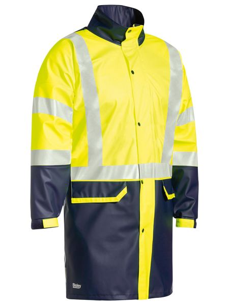 Bisley BJ6935HT Taped Two Tone Hi-vis Stretch PU Rain Coat