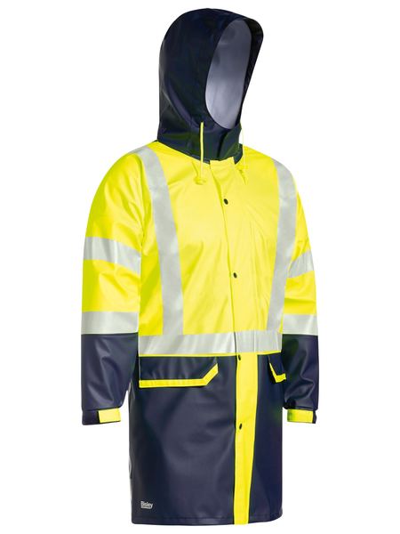 Bisley BJ6935HT Taped Two Tone Hi-vis Stretch PU Rain Coat