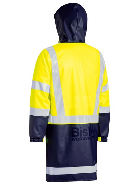 Bisley BJ6935HT Taped Two Tone Hi-vis Stretch PU Rain Coat