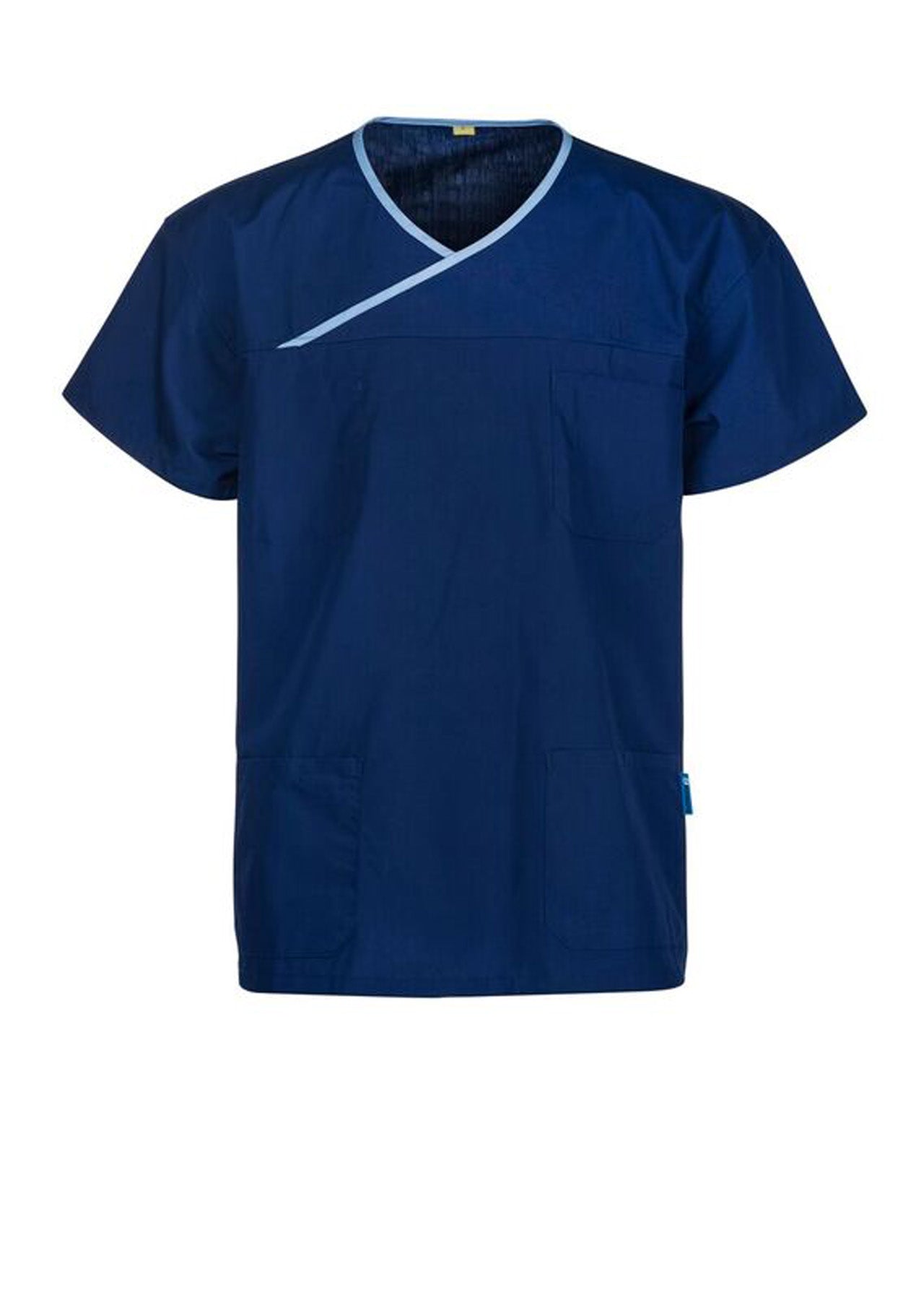 Medi8 M88010 Reversible Unisex Scrub Top With Contrast Trim-Dark Blue