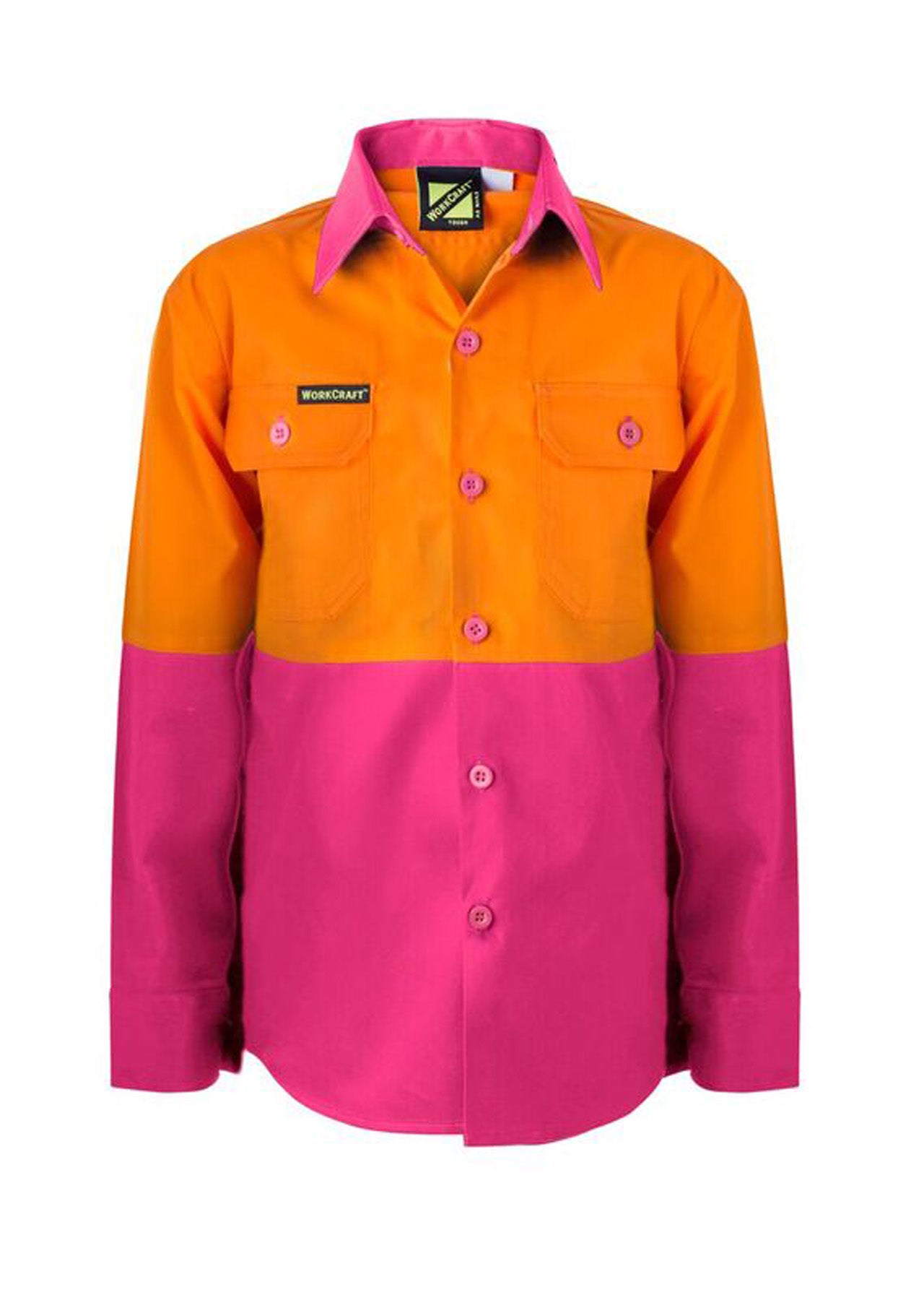 Workcraft WSK127 Kids Hi vis 2 Tone L/sleeve Shirt