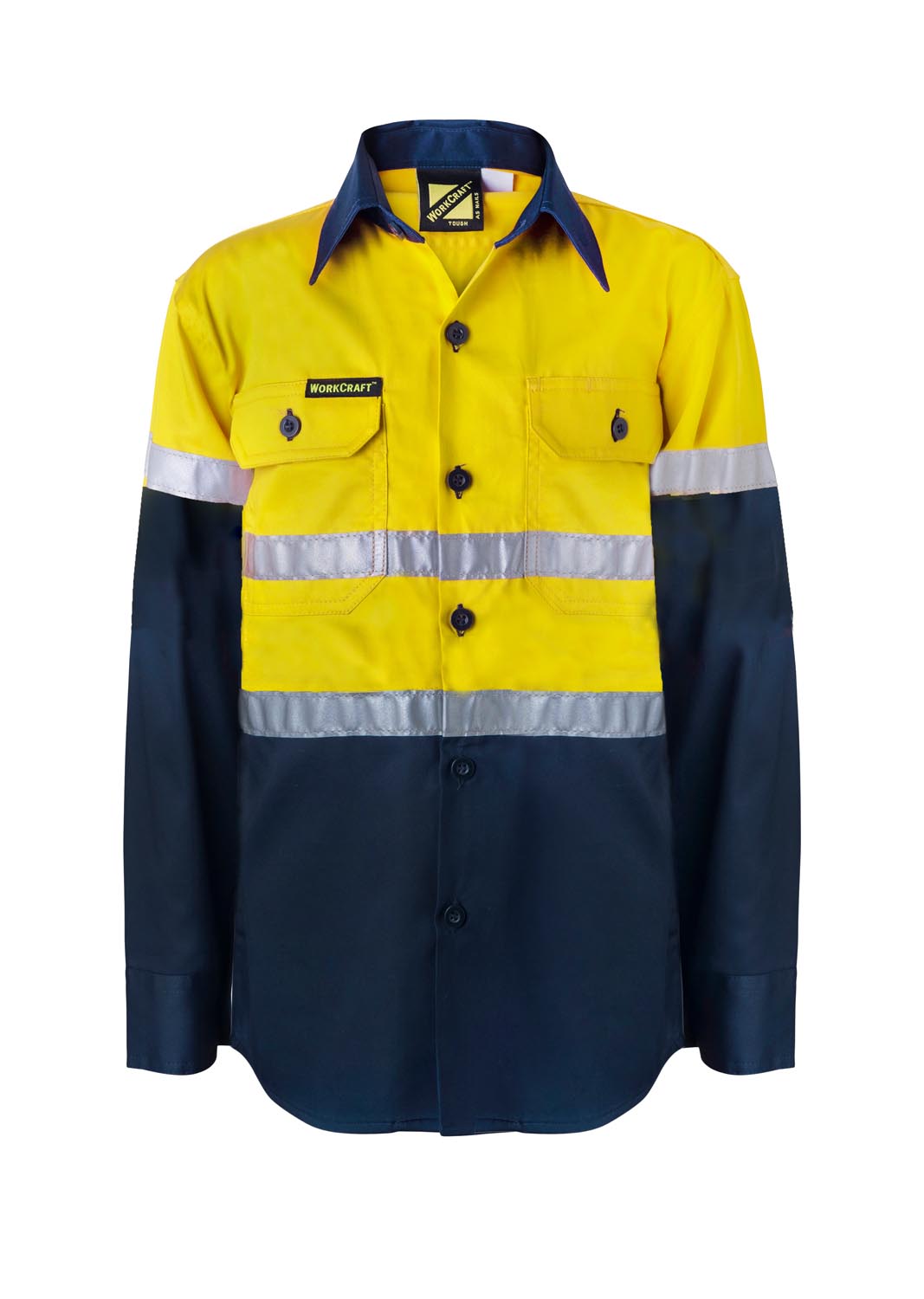 Workcraft WSK125 Kids Hi vis 2 Tone L/sleeve Shirt 3m Tape