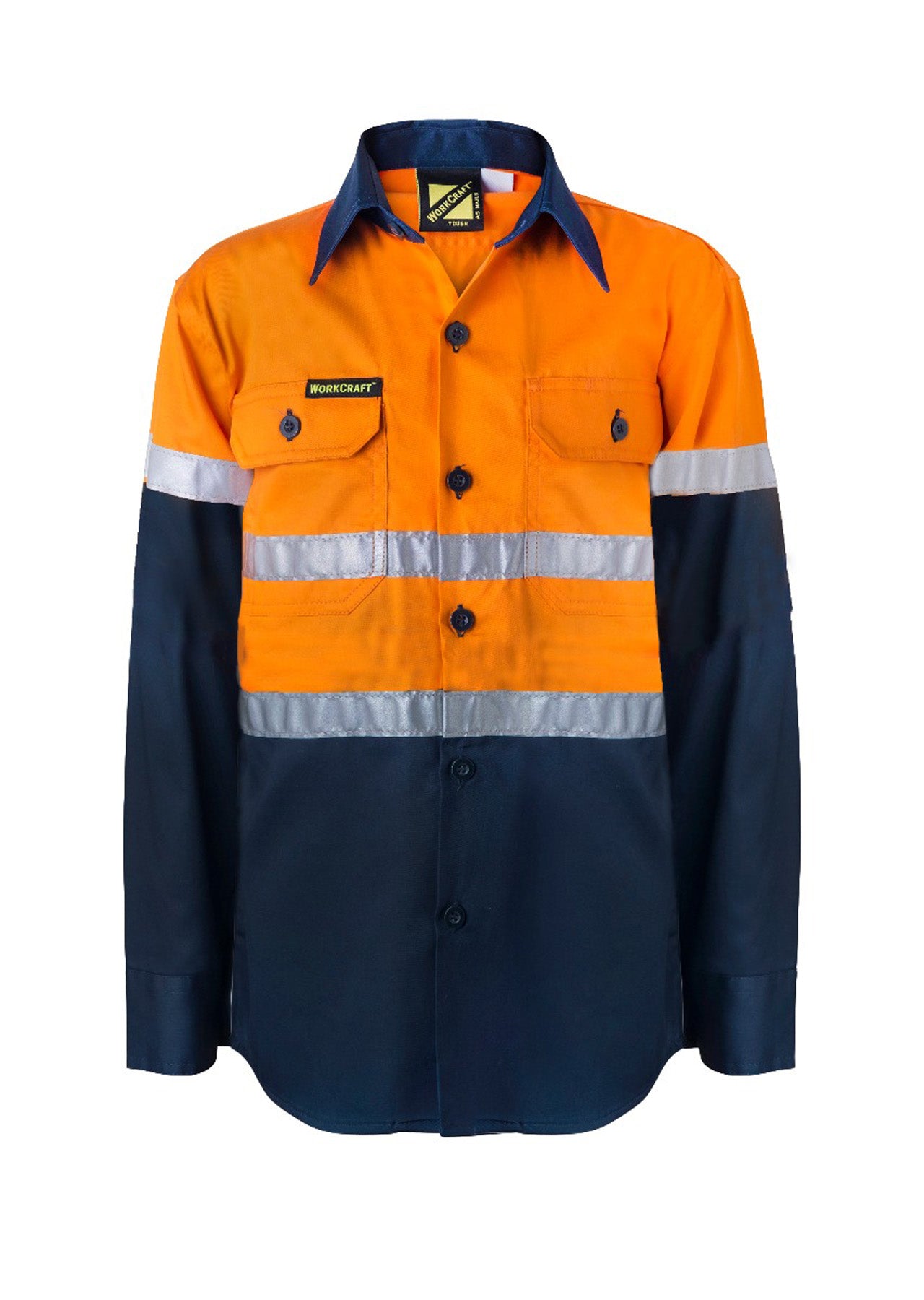 Workcraft WSK125 Kids Hi vis 2 Tone L/sleeve Shirt 3m Tape