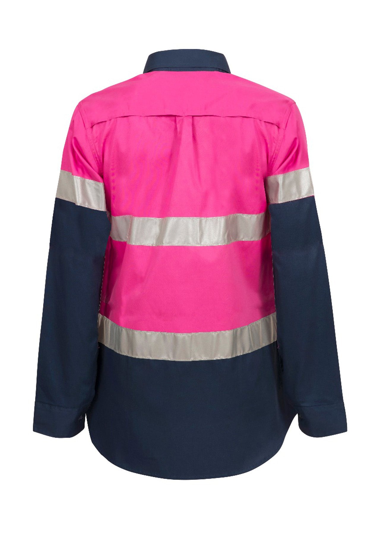 Workcraft WSL503 Ladies Lightweight Hi Vis Long Sleeve Vented Reflective Cotton Drill Shirt – Night Use Only