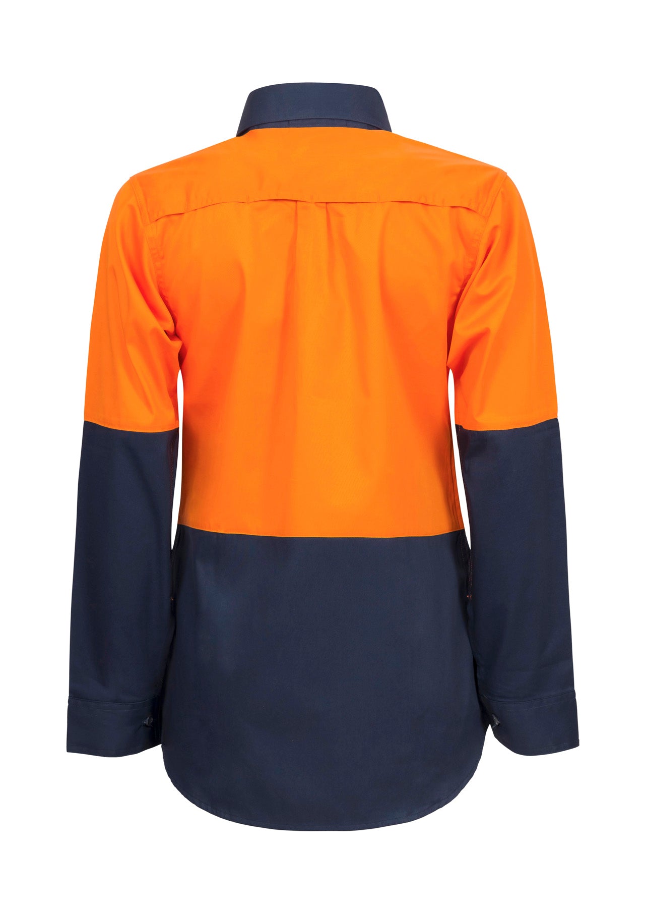 Workcraft WSL502 Ladies Lightweight Hi vis Two Tone Long Sleeve Vented Cotton Drill Shirt