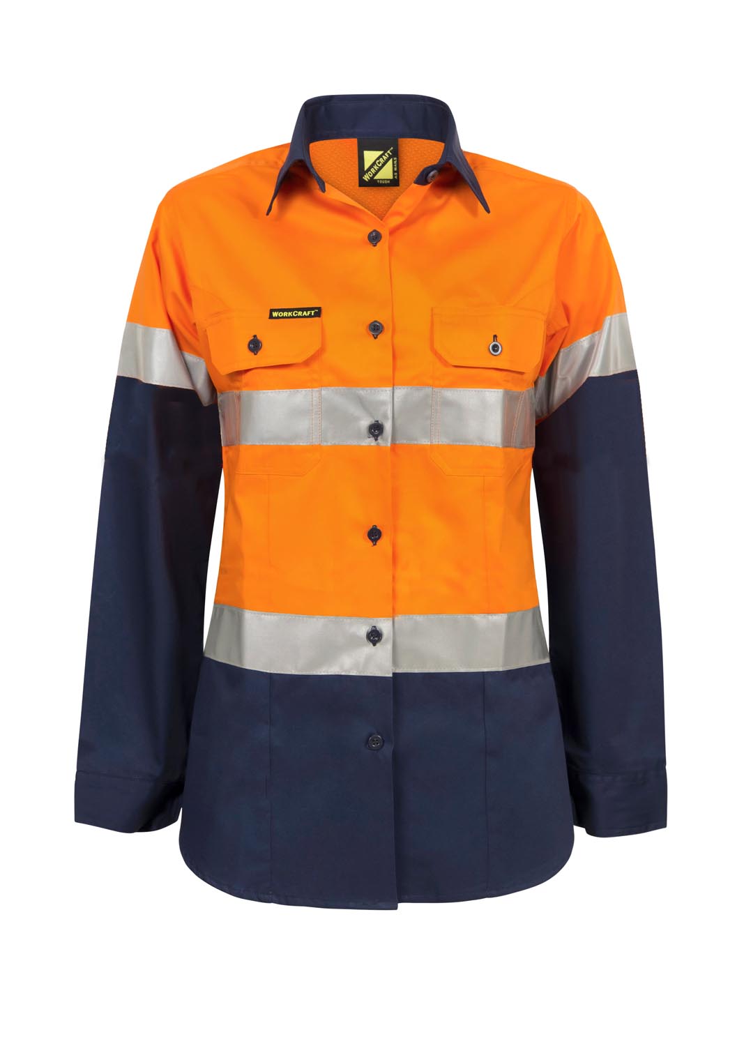 Workcraft WSL501 Ladies Hi vis 2 Tone L/sleeve Shirt