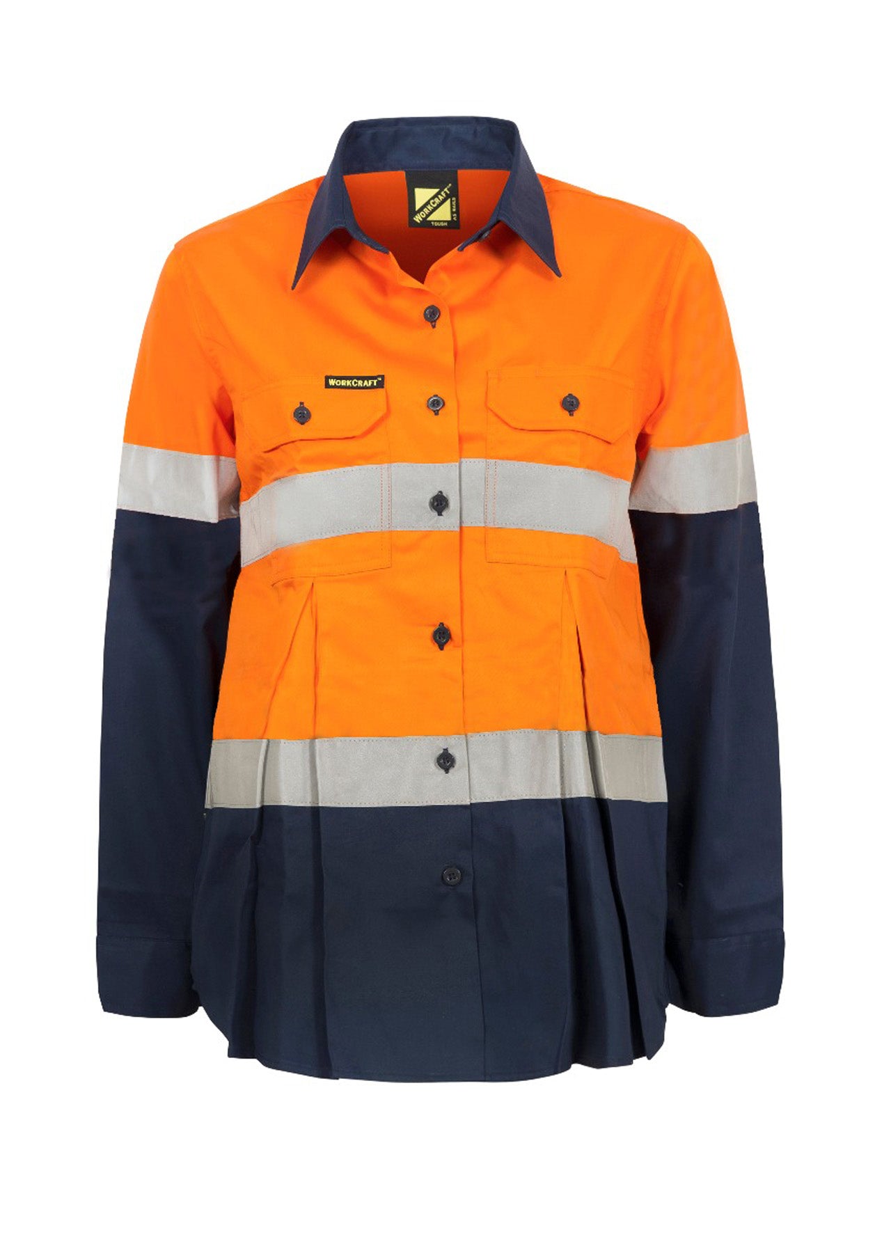 Workcraft WSL601 Maternity Lightweight Hi vis Two Tone L/S Vented Cotton Drill Shirt