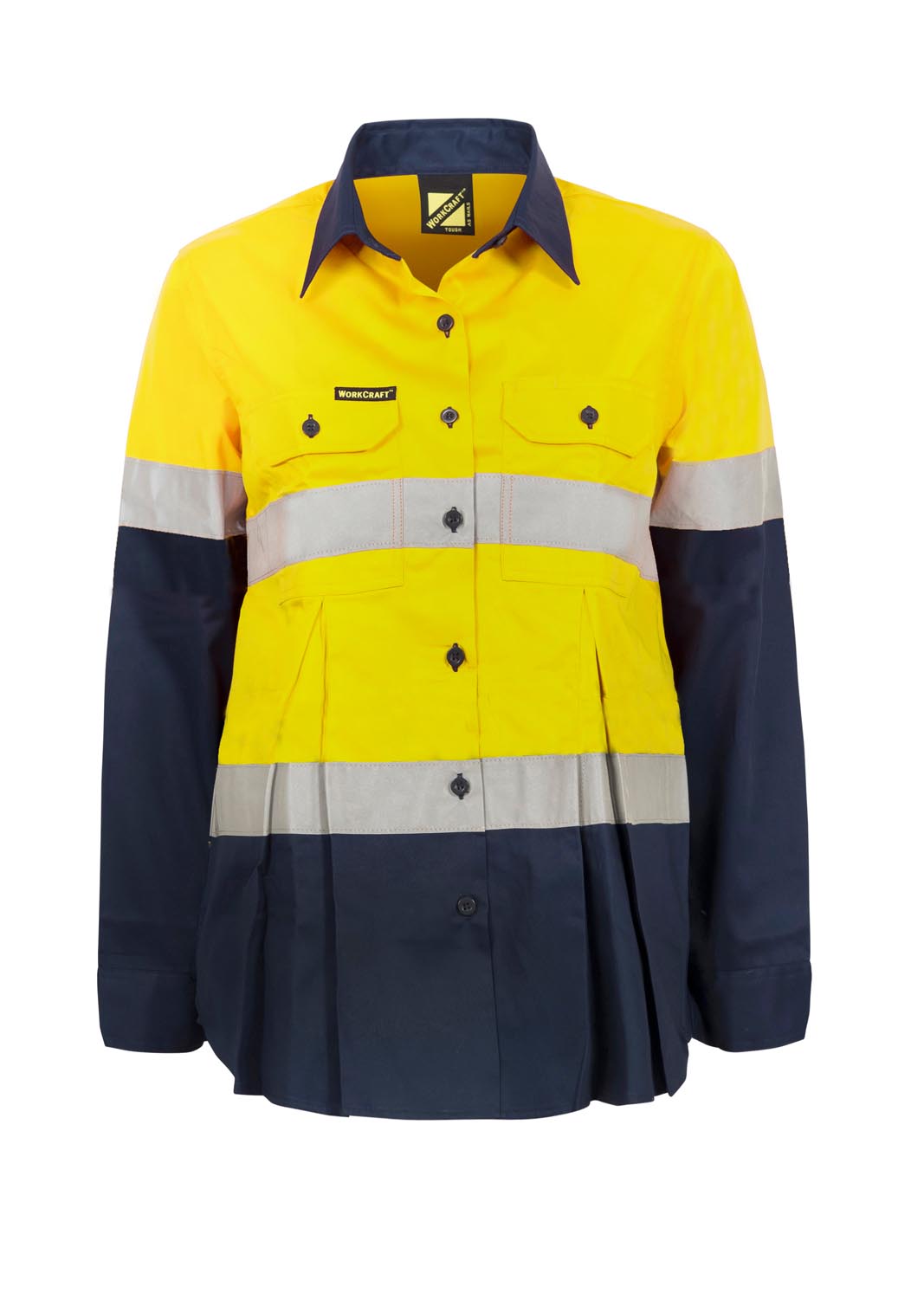 Workcraft WSL601 Maternity Lightweight Hi vis Two Tone L/S Vented Cotton Drill Shirt