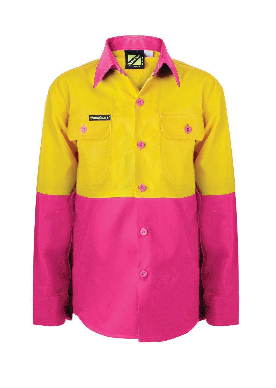 Workcraft WSK127 Kids Hi vis 2 Tone L/sleeve Shirt