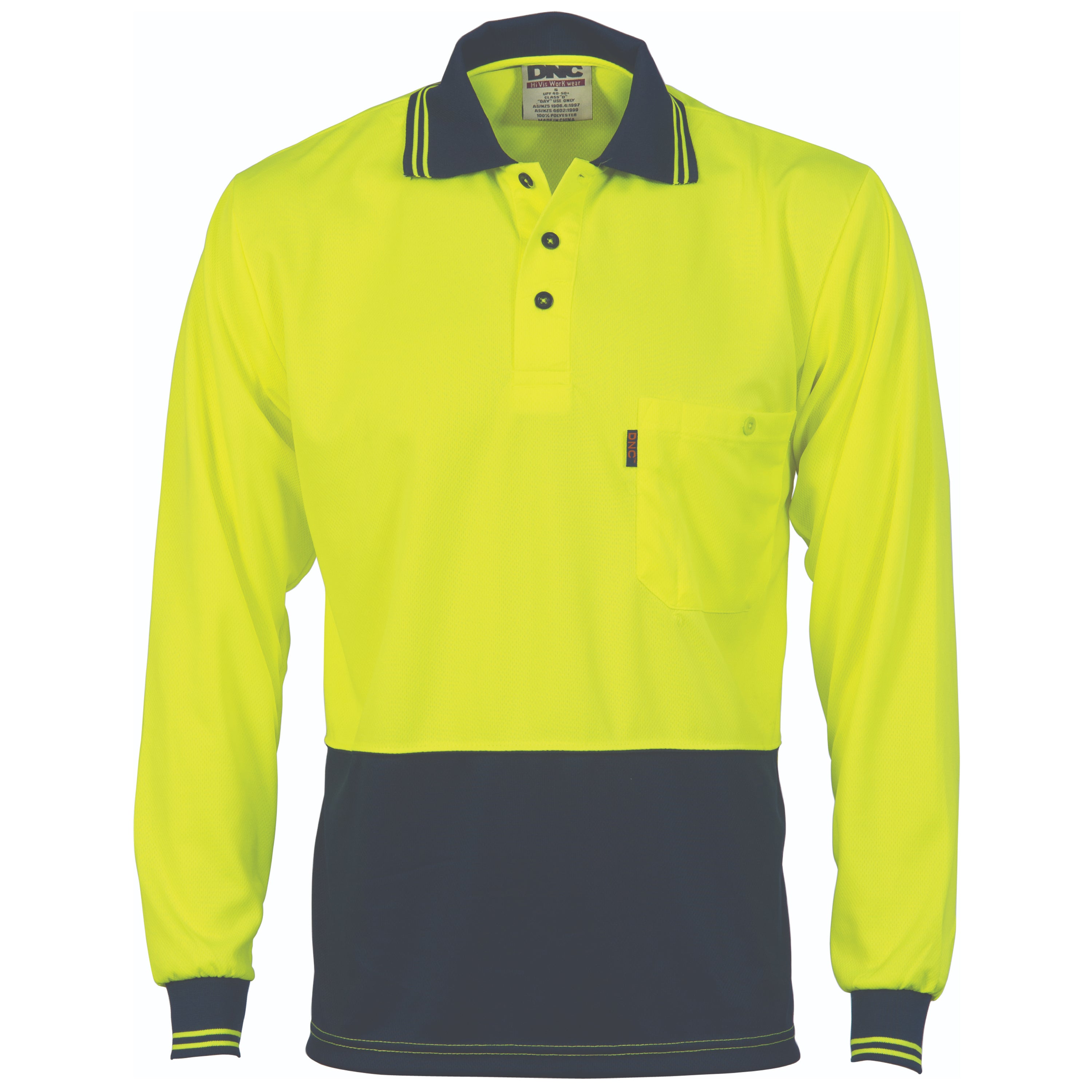 DNC 3813 Hi Vis Cool Breathe Polo Shirt LS