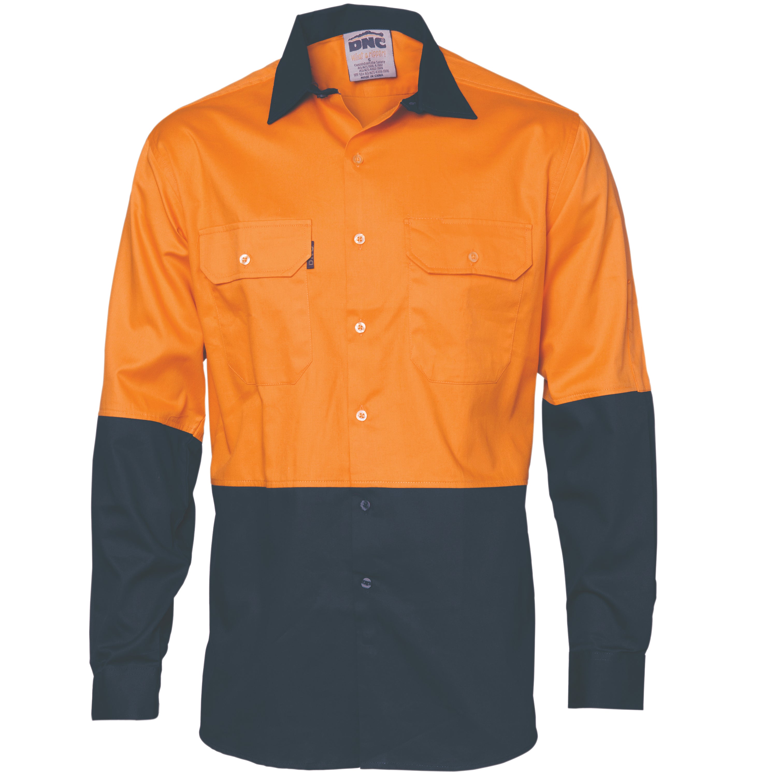 DNC 3840 Hi Vis Cool Breeze Cotton Drill Shirt LS