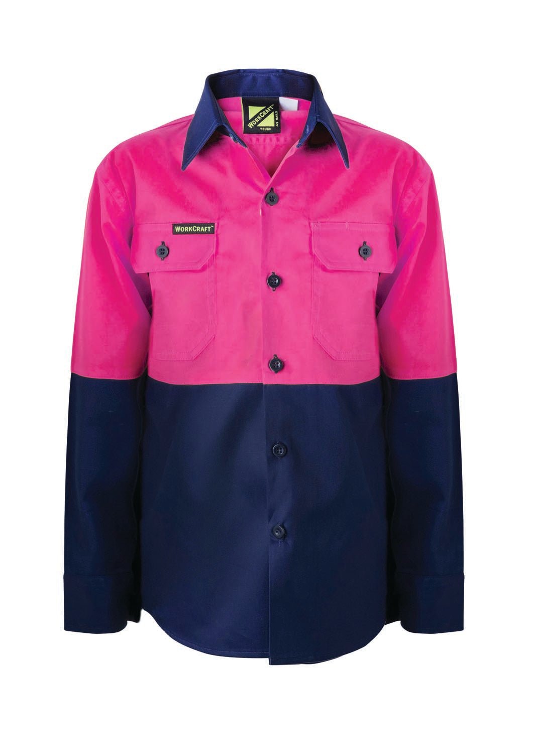 Workcraft WSK128 Girls Lightweight Hi vis Two Tone Long Sleeve Shirt