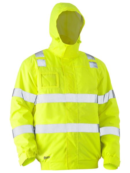 Bisley BJ6770T Taped Hi-vis Wet Weather Bomber Jacket