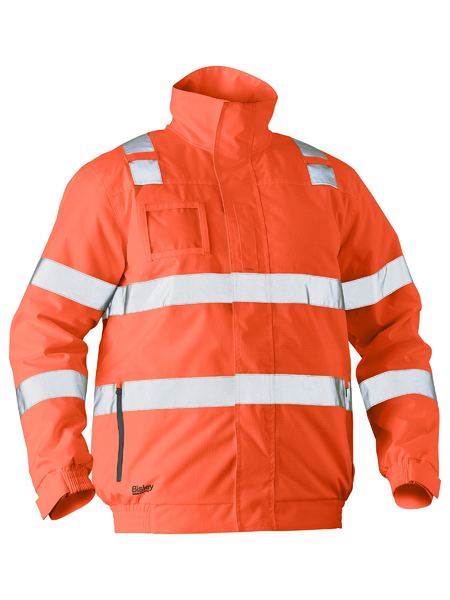 Bisley BJ6770T Taped Hi-vis Wet Weather Bomber Jacket