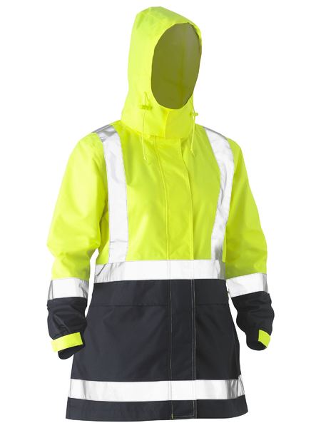 Bisley BJL6966T Women's H Taped Two Tone Hi-Vis Rain Jacket