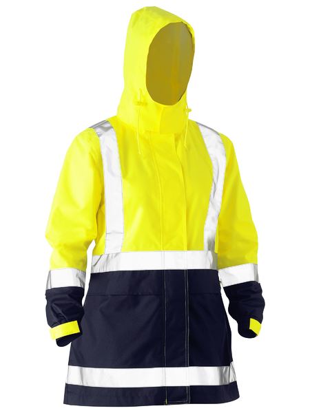 Bisley BJL6766T Women's Taped Hi Vis Recycled Rain Shell Jacket