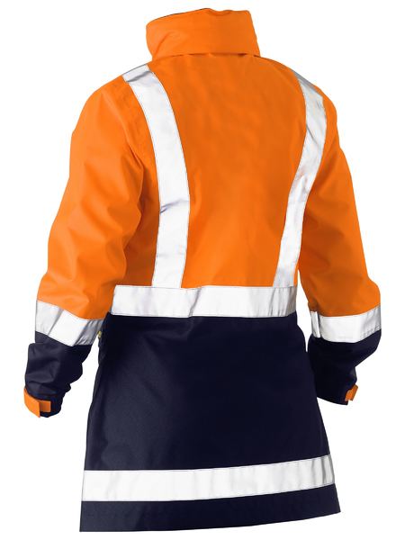 Bisley BJL6766T Women's Taped Hi Vis Recycled Rain Shell Jacket