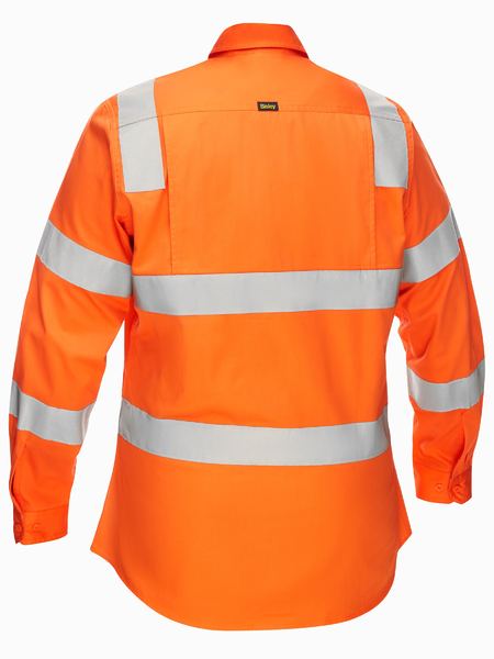 Bisley BL6016T Women's Taped Biomotion Cool Lightweight Hi-vis Shirt-Rail Orange