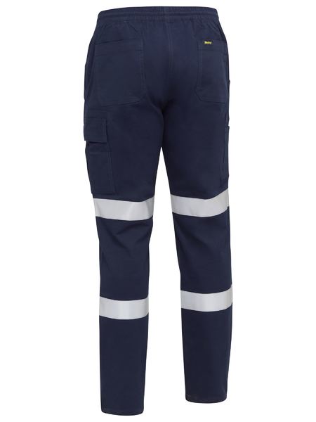 Bisley BPC6029T Taped Biomotion Stretch Cotton Drill Elastic Waist Cargo Work Pant-Navy