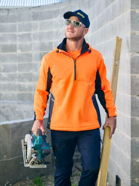 Bisley BK6571 Hi Vis Liquid Repellent Fleece Hoodie