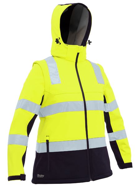 Bisley BJL6078T Women's Taped Two Tone Hi Vis 3-in-1 Soft Shell Jacket