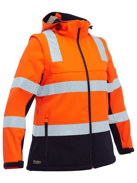 Bisley BJL6078T Women's Taped Two Tone Hi Vis 3-in-1 Soft Shell Jacket