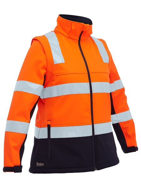 Bisley BJL6078T Women's Taped Two Tone Hi Vis 3-in-1 Soft Shell Jacket