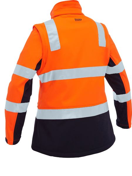 Bisley BJL6078T Women's Taped Two Tone Hi Vis 3-in-1 Soft Shell Jacket