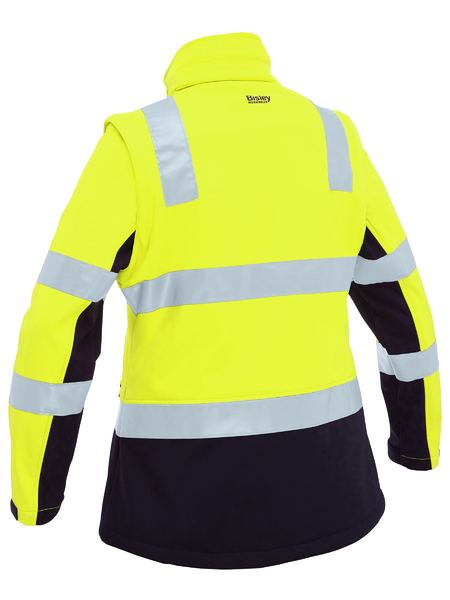 Bisley BJL6078T Women's Taped Two Tone Hi Vis 3-in-1 Soft Shell Jacket