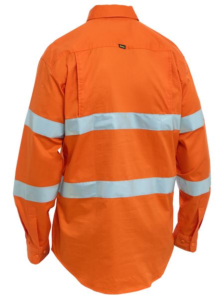 Bisley BS6698T Taped Hi Vis Cool Lightweight Drill Shirt-Orange