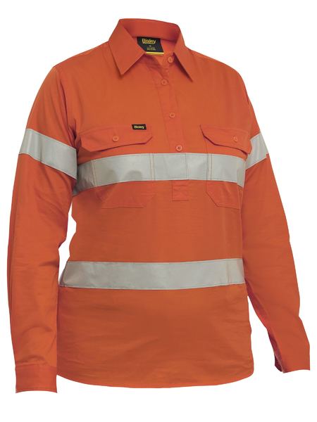 Bisley BLC6897T Women's Taped Hi Vis Cool Lightweight Closed Front Shirt