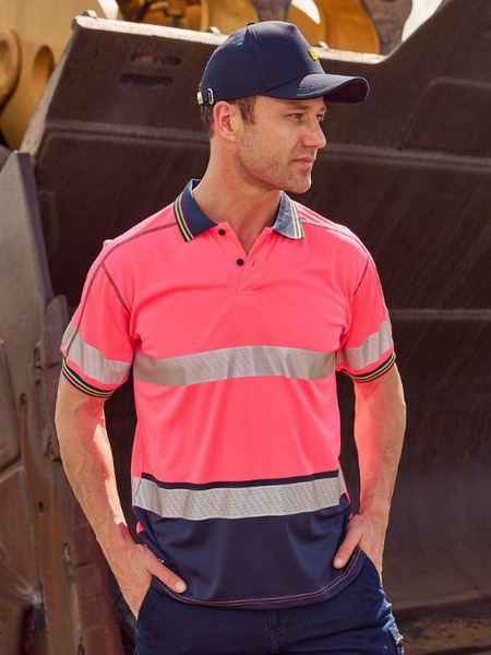 Bisley BK1219T Taped Two Tone Hi-vis Polyester Mesh S/s Polo Shirt