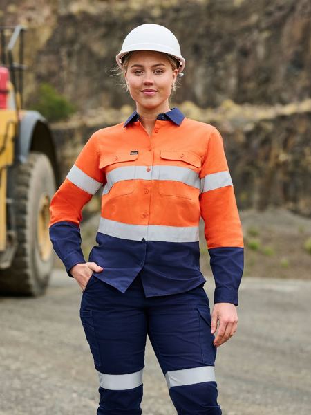 Bisley BL6390T Industrial Women's Taped Hi Vis Cool Lightweight Vented Shirt