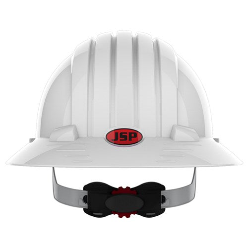 JSP AJP179-300-1AN EVO 6100 Full Brim Unvented Hard Hat W/Miners Cap Attachment