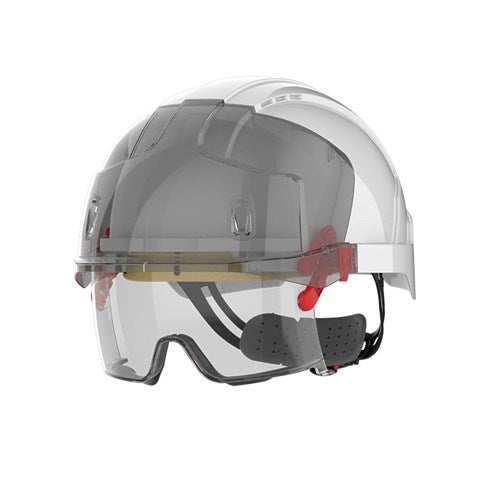 JSP AMA170-005-FAN EVO Vista Lens Non Vented White/Smoke Helmet Wheel Ratchet Clear Lens Hard Hat