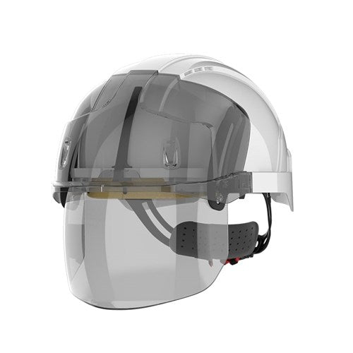 JSP AMC170-005-FAN EVO Vista Shield Non Vented White/Smoke Helmet Wheel Ratchet Clear Visor