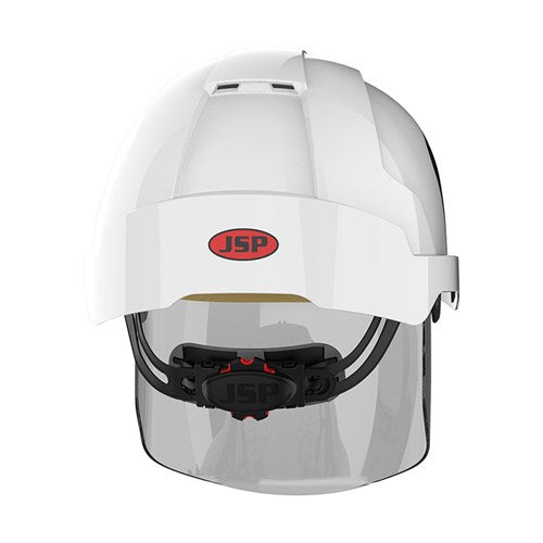 JSP AMD170-005-FAN EVO Vista Shield Vented White/Smoke Helmet Wheel Ratchet Clear Visor