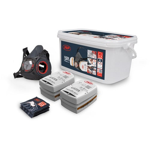 JSP BHT0B3-0L5-UAN Force Typhoon 8 Half Mask Respirator Spray Painters Kit With A2P2 Filters