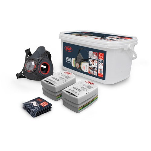 JSP BHT0C3-0L5-UAN Force Typhoon 8 Half Mask Respirator Multi-Gas Kit With Abek1P2 Filters