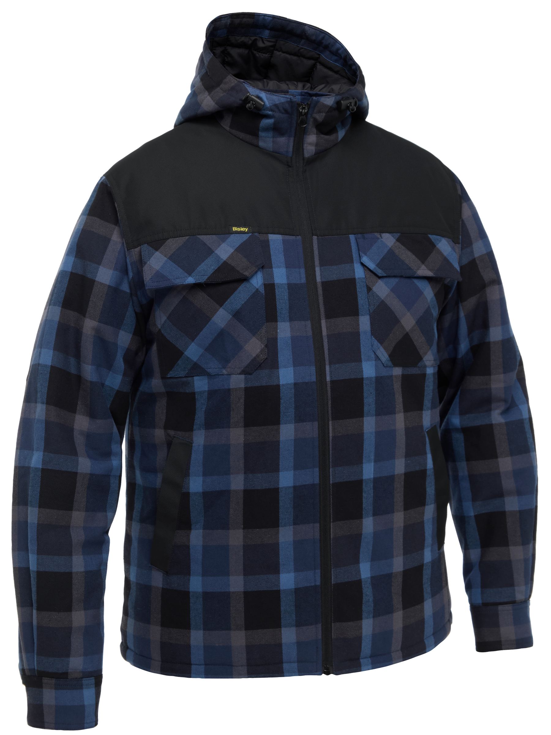 Bisley BJ6703 Contrast Check Zip Front Hoodie