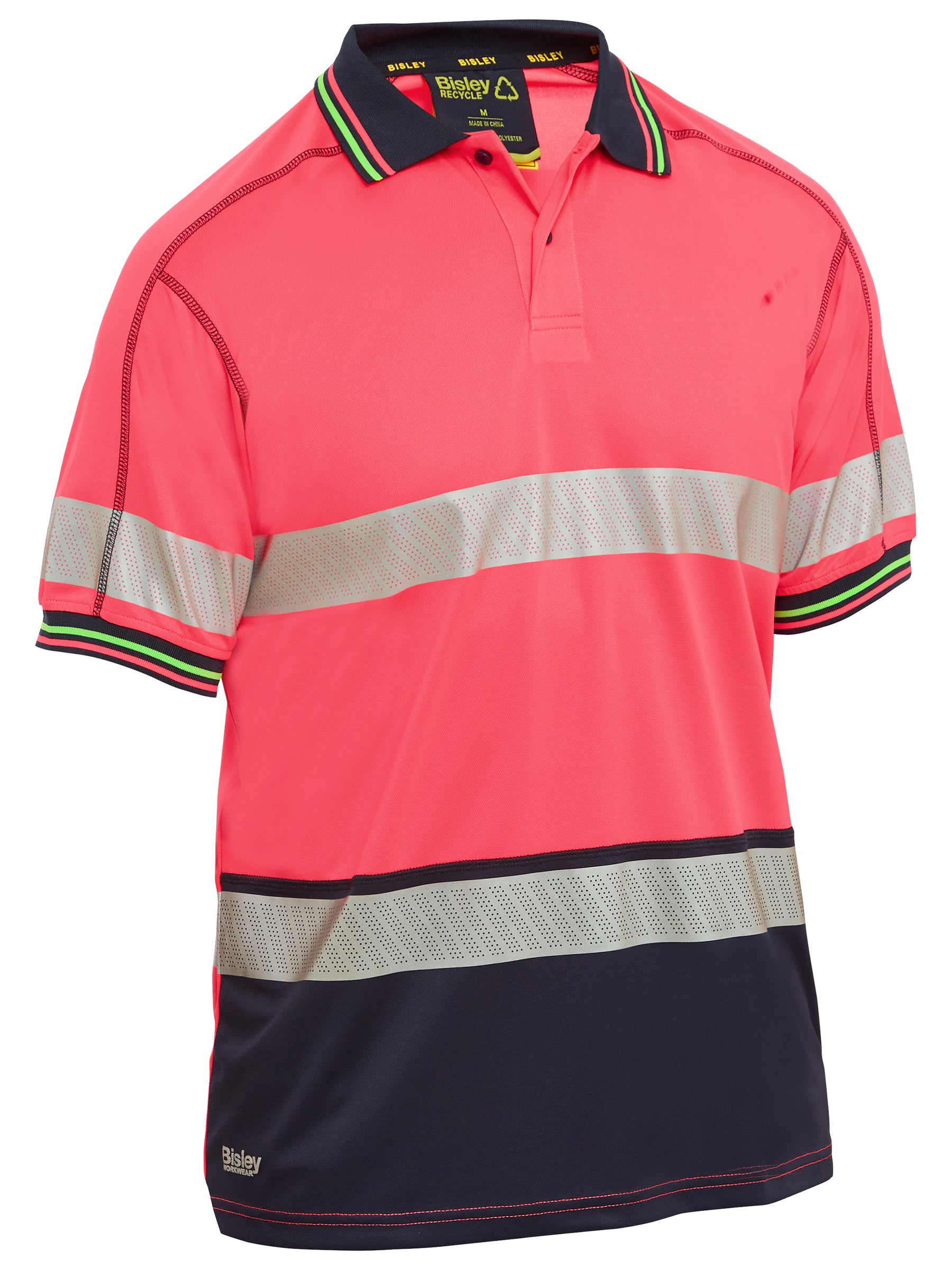 Bisley BK1219T Taped Two Tone Hi-vis Polyester Mesh S/s Polo Shirt