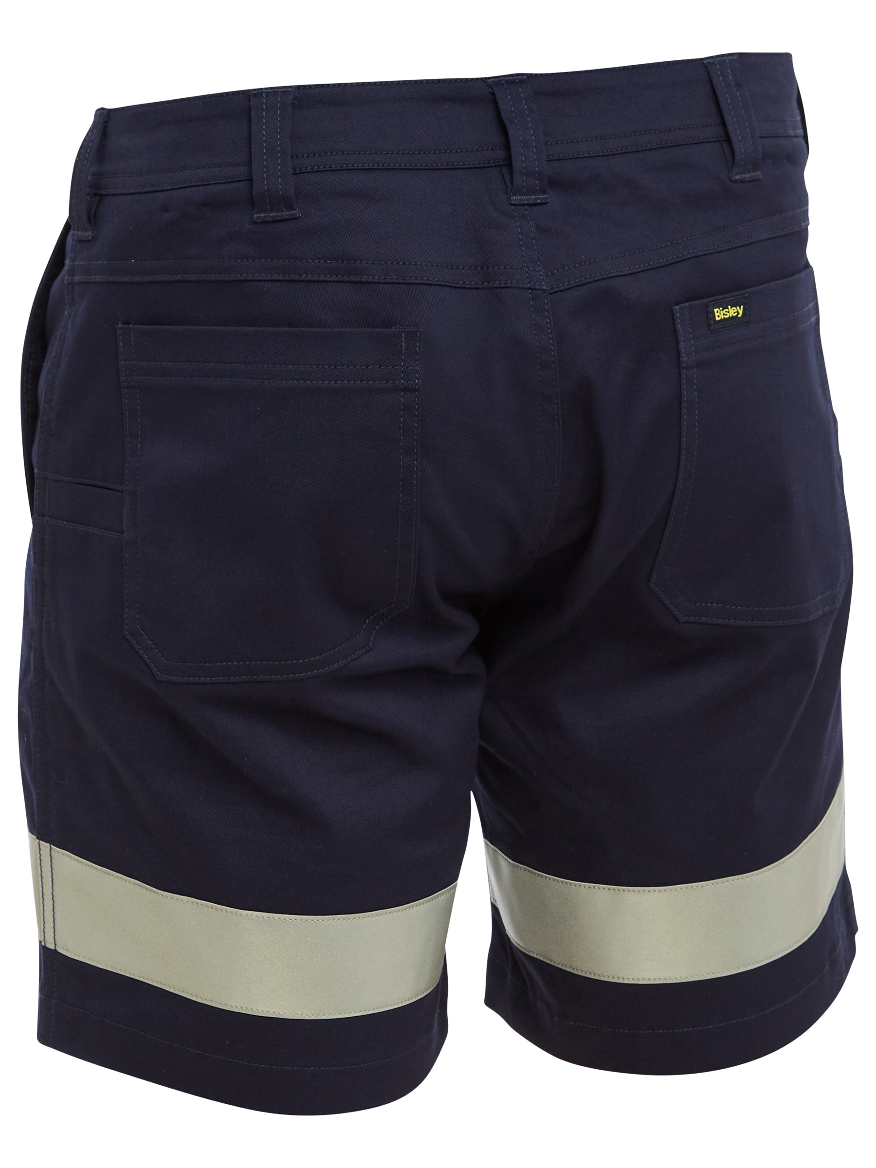 Bisley BSH1008T Taped Stretch Cotton Drill Short Shorts-Navy